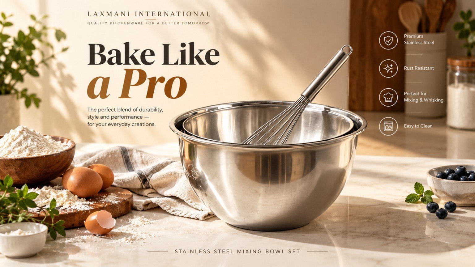 Laxmani International premium stainless steel kitchenware showcase 1